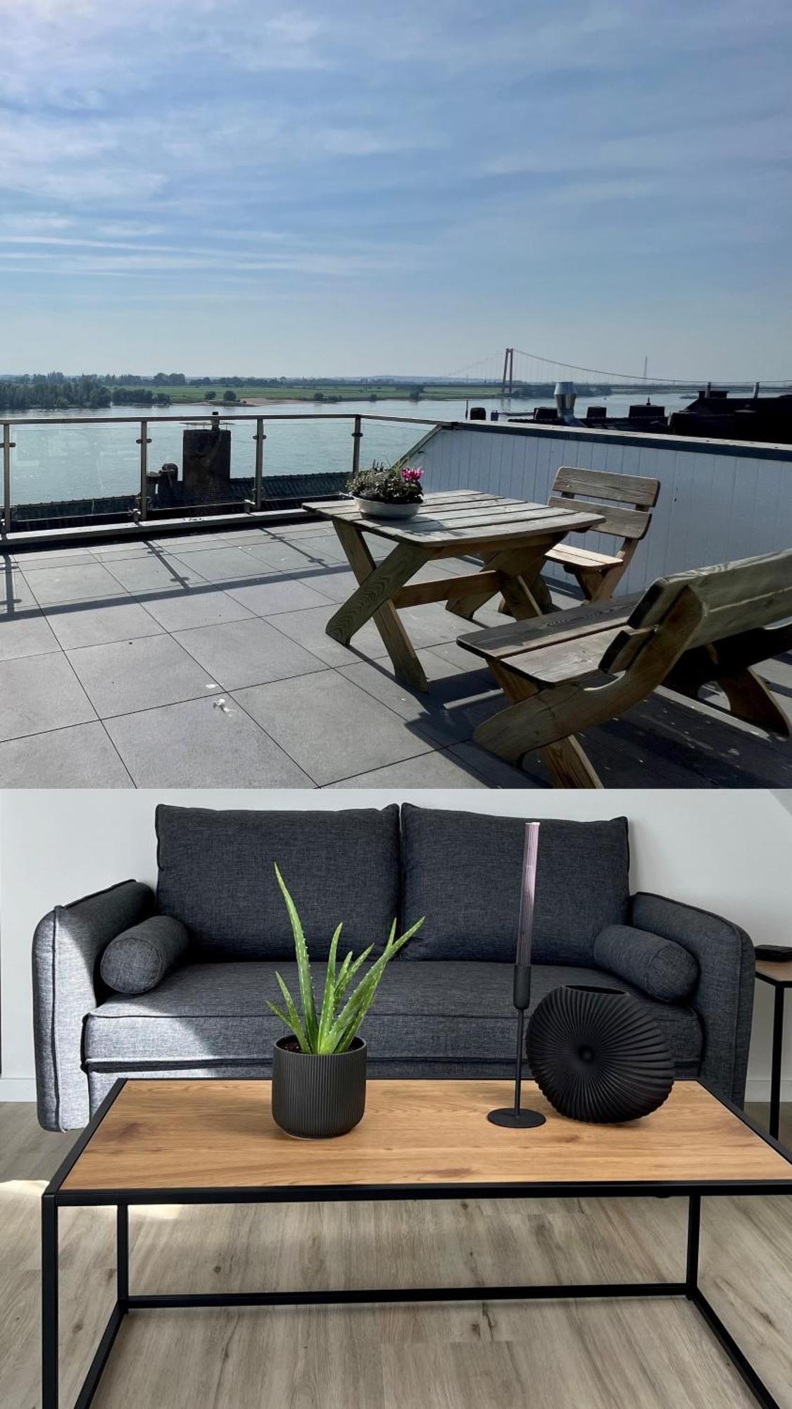 Panorama - Exklusives Apartment An Der Promenade Mit Dachterrasse & Rheinblick 艾默里奇 外观 照片